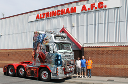 J Davidson truck outside Altrincham AFC